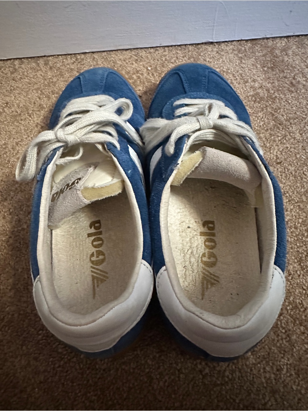 Gola Elan Suede Sneakers Blue White Gum Sole Low Top Retro Womens Size 6 US (EU - Picture 4 of 5
